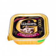 ШЕРМУРР GOLD корм консервированный для кошек Сочные кусочки мяса Говядина в желе