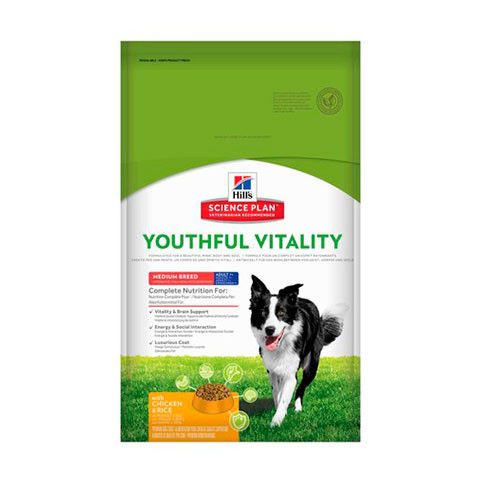 Hill's Youthful Vitality сухой корм для пожилых собак средних пород Курица