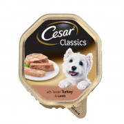 Cesar корм консервированный для взрослых собак паштет индейка ягненок