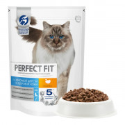 PERFECT FIT корм сухой для взрослых кошек для красивой шерсти и здоровой кожи с индейкой