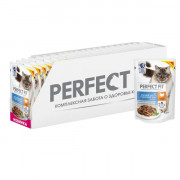 PERFECT FIT корм консервированный для взрослых кошек для красивой шерсти и здоровой кожи индейка в соусе