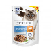 PERFECT FIT корм консервированный для взрослых кошек для красивой шерсти и здоровой кожи индейка в соусе