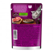 Whiskas Meaty корм консервированный для взрослых кошек мясная коллекция кусочки в желе с говядиной