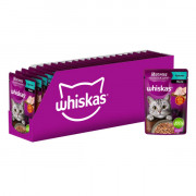 Whiskas Meaty корм консервированный для взрослых кошек мясная коллекция кусочки в желе с кроликом