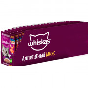 Whiskas корм консервированный для взрослых кошек аппетитный микс с лососем и креветкой в сливочном соусе