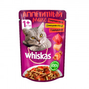 Whiskas корм консервированный для взрослых кошек микс томат желе говядина птица