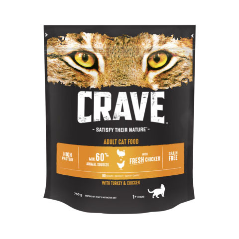 CRAVE Корм сухой для взрослых кошек Курица и Индейка