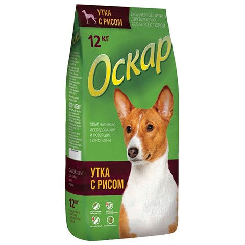 Оскар сухой корм для собак Утка с Рисом