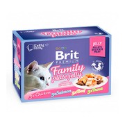 Brit Премиум Набор паучей для кошек Family Plate Jelly семейная тарелка (кусочки в желе)