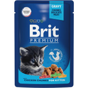 Brit Premium Kitten корм консервированный для котят, цыпленок в соусе