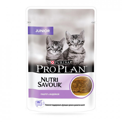 Влажный корм Pro Plan Nutrisavour для котят, паштет с индейкой