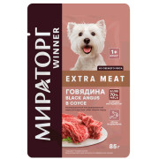 Winner Мираторг Extra Meat корм консервированный для взрослых собак всех пород, с говядиной в соусе