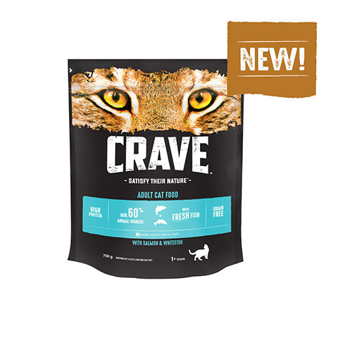 CRAVE Корм сухой для взрослых кошек Лосось и белая рыба
