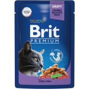 Brit Premium корм консервированный для кошек, треска в соусе