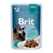 Brit Премиум пауч для кошек GRAVY Beef fillets кусочки филе говядины в соусе