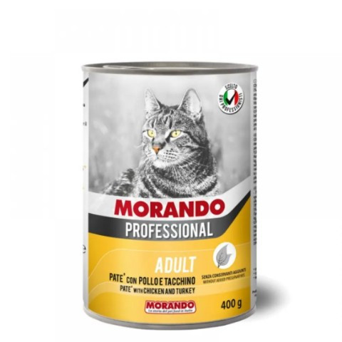 Morando Professional корм консервированный для кошек паштет с курицей и индейкой
