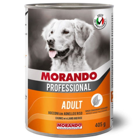 Morando Professional Adult корм консервированный для собак, с кусочками ягненка и рисом