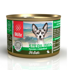 Blitz Holistic Sterilised Cat Rabbit & Turkey корм консервированный для стерилизованных кошек и кастрированных котов кролик с индейкой нежное суфле