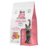 Brit Care Cat Sterilised MONOPROTEIN Metabolic корм сухой для стерилизованных кошек, улучшенный обмен веществ, с индейкой