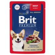 Brit Premium корм консервированный для собак всех пород, говядина в соусе