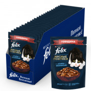 Влажный корм Felix Мясные ломтики для взрослых кошек, с говядиной