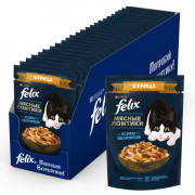 Влажный корм Felix Мясные ломтики для взрослых кошек, с курицей