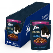 Влажный корм Felix Мясные ломтики для взрослых кошек, с уткой