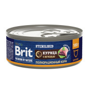 Brit Premium by Nature корм консервированный для стерилизованных кошек, с мясом курицы и печенью