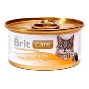 Brit Care суперпремиум корм консервированный для кошек, тунец, морковь, горошек