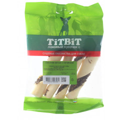 TiTBiT лакомство для собак Палочки витые с начинкой, для чистки зубов, для поощрения