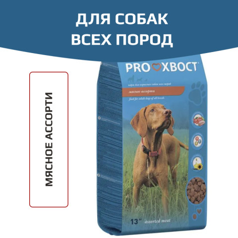 ПРОХВОСТ корм сухой для собак Мясное Ассорти