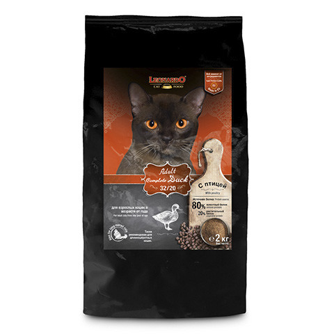 Сухой корм Leonardo Adult Complete для кошек Утка