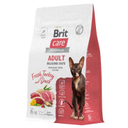Brit Care Cat Adult Delicious Taste корм сухой для привередливых ко вкусу корма кошек, с уткой и индейкой