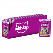Whiskas корм консервированный для взрослых кошек рагу форель,лосось 75г