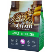 Mr.Buffalo STERILIZED ADULT корм сухой для стерилизованных кошек и кастрированных котов, индейка