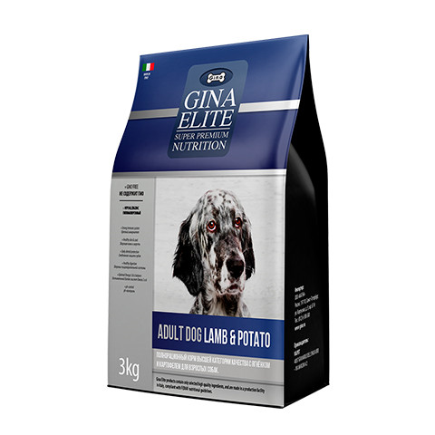 Сухой корм Gina ELITE ADULT DOG Lamb&Potato для собак с ягненком и картофелем