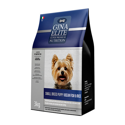 Сухой корм Gina ELITE SMALL BREED PUPPY Ocean Fish&Rice для щенков мелких пород с океанической рыбой и рисом