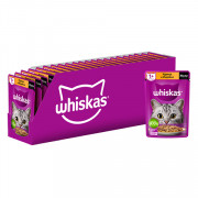 Whiskas корм консервированный для взрослых кошек  желе курица, индейка 75г