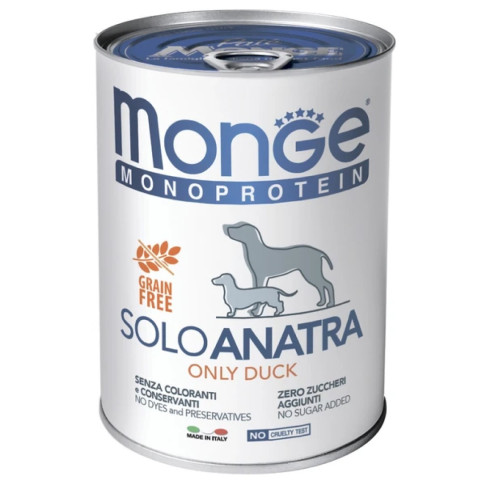 Monge Dog Monoprotein Solo консервы для собак паштет из утки 400г