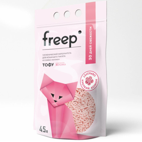 Freep Тофу Персик наполнитель для кошачьего туалета