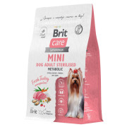 Brit Care Adult Dog Small Sterilised Metabolic корм сухой для стерилизованных собак мелких пород, улучшенный обмен веществ, с индейкой