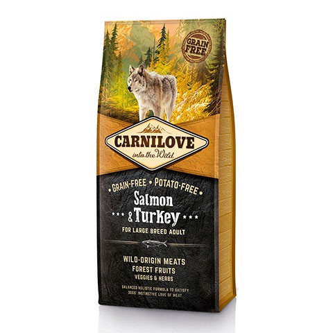 Brit Carnilove Salmon & Turkey беззерновой для взрослых собак крупных пород лосось и индейка