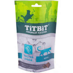TiTBiT лакомство для кошек Хрустящие подушечки с мясом утки, для чистки зубов, для поощрения