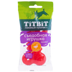 TiTBiT лакомство для собак Съедобная игрушка косточка с уткой Standart, для чистки зубов, для поощрения