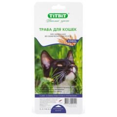 TiTBiT лакомство Трава для кошек ячмень, улучшает процесс пищеварения и очищает желудок животного от шерсти