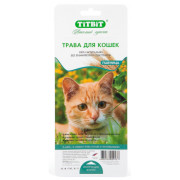 TiTBiT лакомство Трава для кошек пшеница, улучшает процесс пищеварения и очищает желудок животного от шерсти