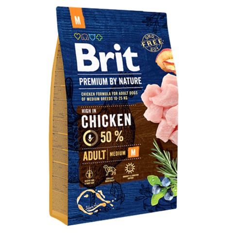 Brit Premium by Nature Adult M для взрослых собак средних пород