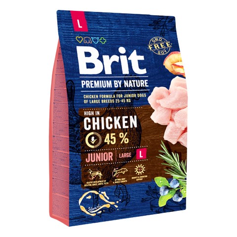 Brit Premium Dog Puppy and Junior Large and Giant с курицей для щенков и молодых собак крупных пород