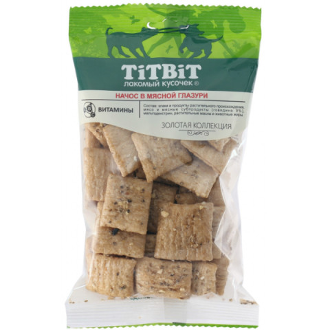 TiTBiT Золотая коллекция лакомство для собак Начос в мясной глазури, для поощрения