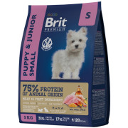 Brit Premium Dog Puppy and Junior Small корм сухой для щенков мелких пород, курица